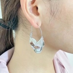 🌟New Silver Anthropologie Fulani Twist/ Flower Basket Dangle Earrings